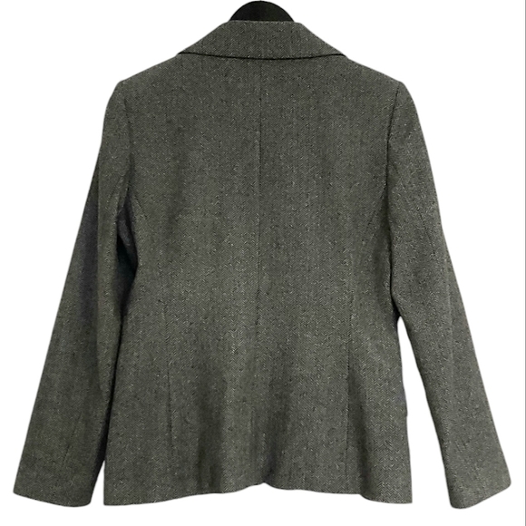 Mexx blazer womens 10 black white mix tweed single button lined wool blend - Picture 2 of 6